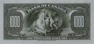 1935 - $1000 - Sir Wilfrid Laurier - Figure of Security back