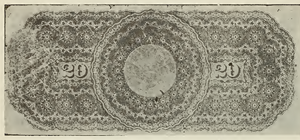 1863 - $20 - Eagle on Draped Shield back