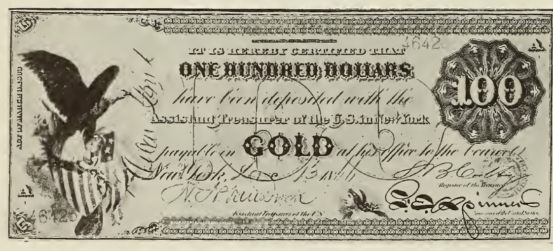 1863 - $100 - Eagle on Draped Shield front