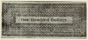 1863 - $100 - Eagle on Draped Shield back