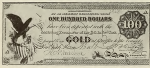 1863 - $100 - Eagle on Draped Shield front