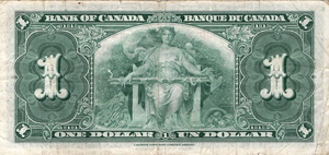 1937 - $1 - King George VI - Figure of Agriculture back