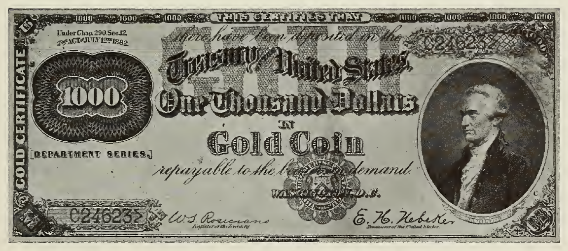 1882 - $1000 - Hamilton - Design 3 front