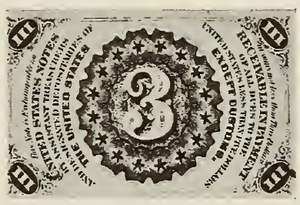 1864 - 3 Cent - Washington back