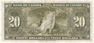 1937 - $20 - King George VI - Figure of Fertility back