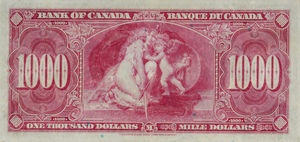 1937 - $1000 - Sir Wilfrid Laurier - Figure of Security back