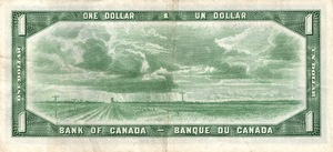 1954 - $1 - Queen Elizabeth II - Trans Canada Highway - Devil's Face back