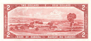 1954 - $2 - Queen Elizabeth II - Upper Melbourne - Devil's Face back