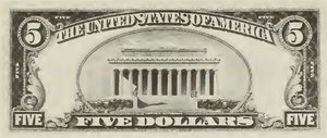 1929 - $5 - Lincoln back