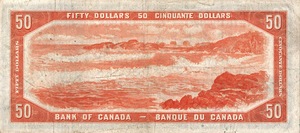 1954 - $50 - Queen Elizabeth II - Lockport - Devil's Face back