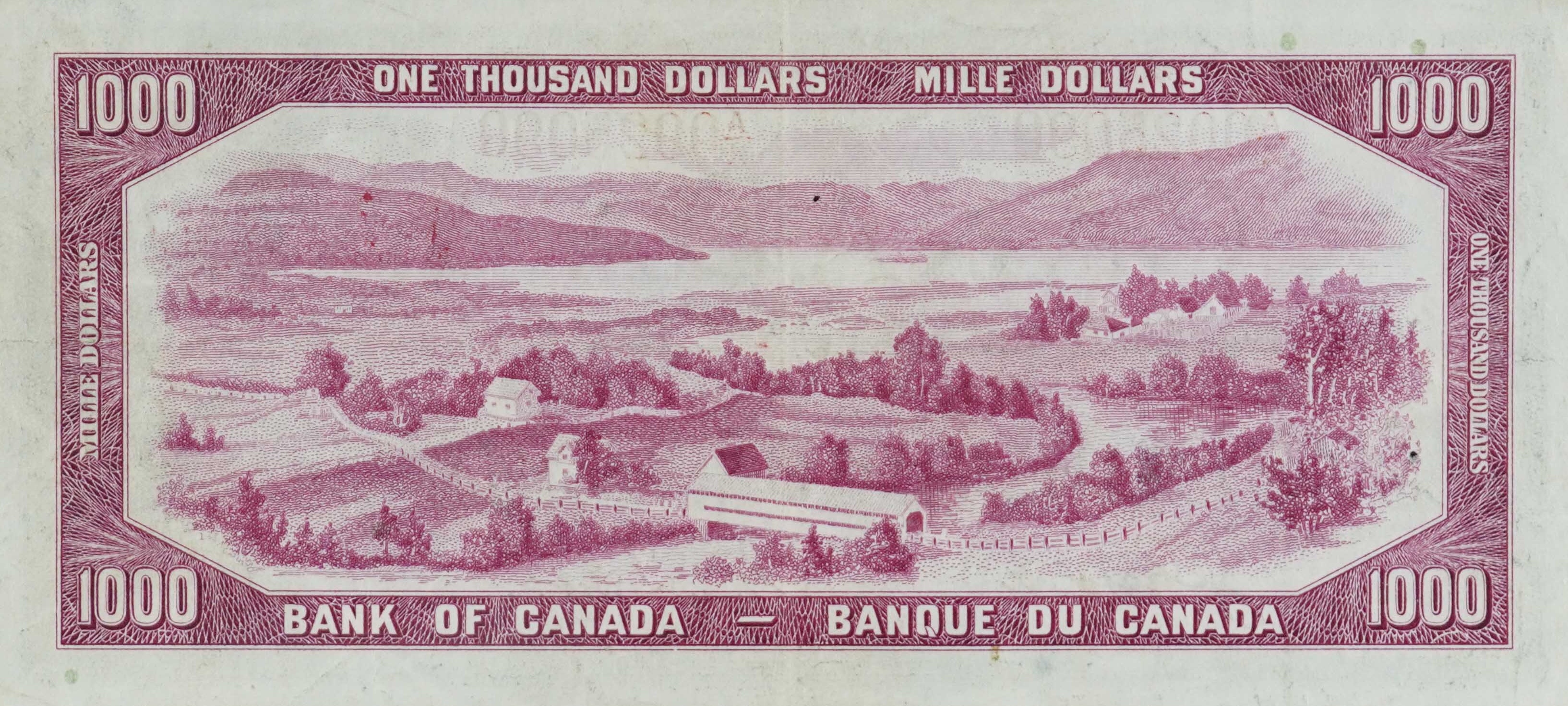 1954 - $1000 - Queen Elizabeth II - Anse St. Jean - Devil's Face back