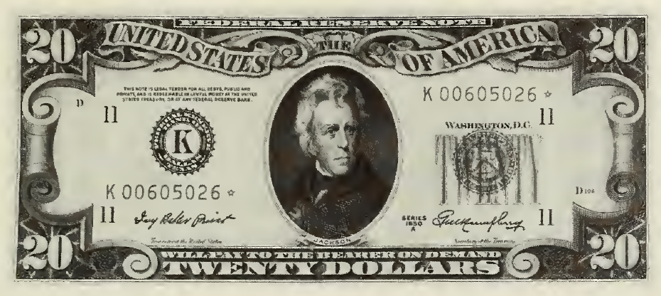 1950 - $20 - Jackson - Design 3 front