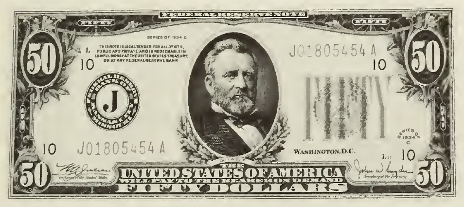 1934 - $50 - Grant - Design 2 front