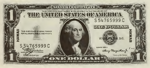 1935 - $1 - Washington - Hawaii Overprint front