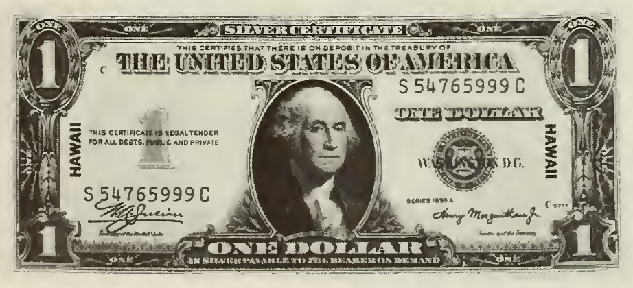 1935 - $1 - Washington - Hawaii Overprint front