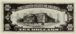 1934 - $10 - Hamilton - Hawaii Overprint back