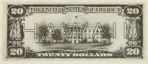 1934 - $20 - Jackson - Hawaii Overprint back