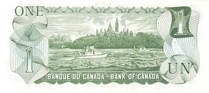 1974 - $1 - Queen Elizabeth II - Parliament Hill back