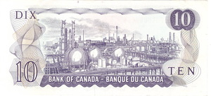 1971 - $10 - Sir John A Macdonald - Industrial Scene back