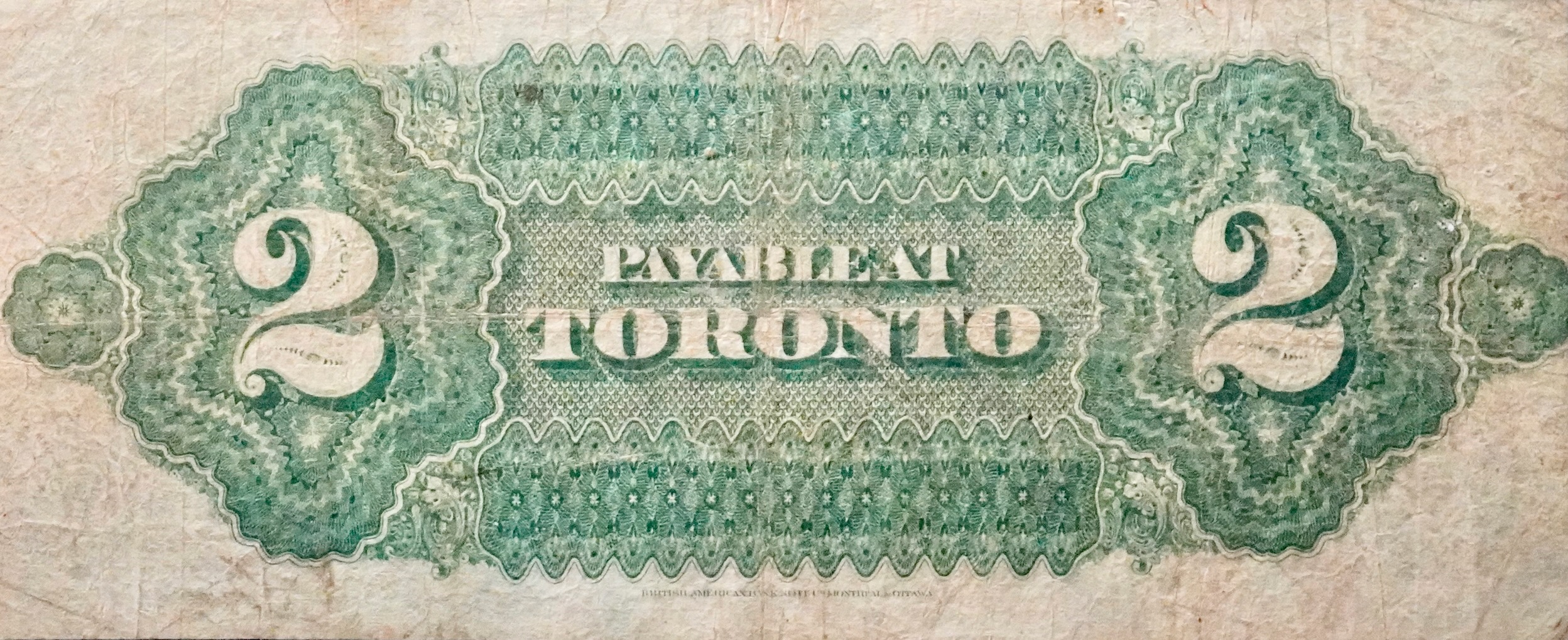 1870 - $2 - W Dickenson / TD Harington - General Wolfe and de Montcalm back