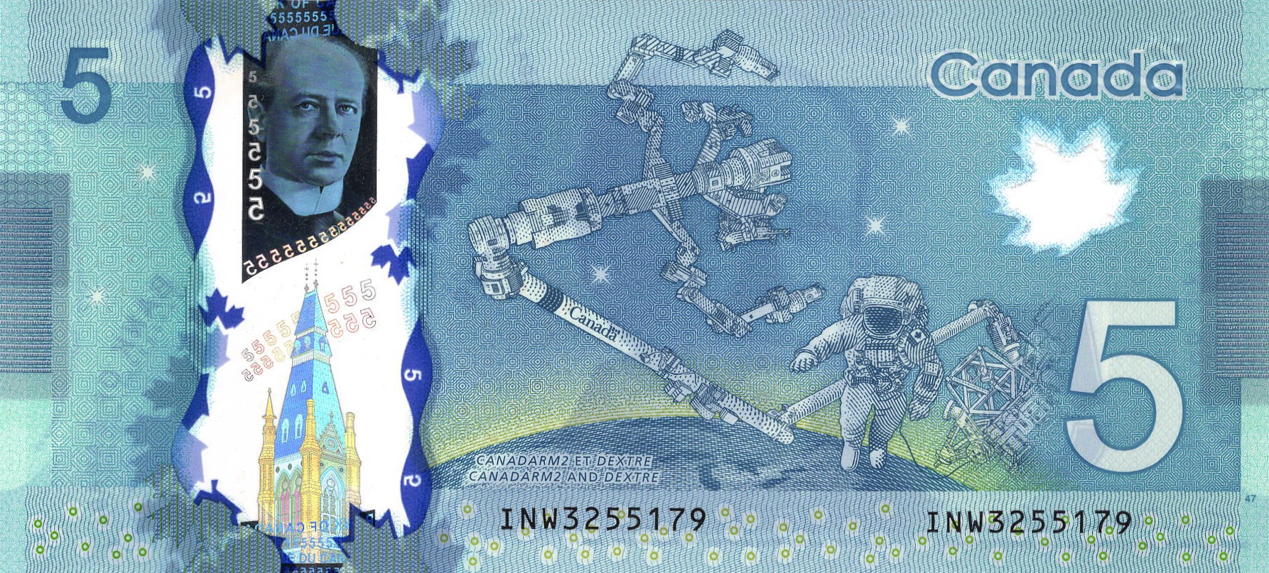 2013 - $5 - Sir Wilfrid Laurier - Space Exploration back