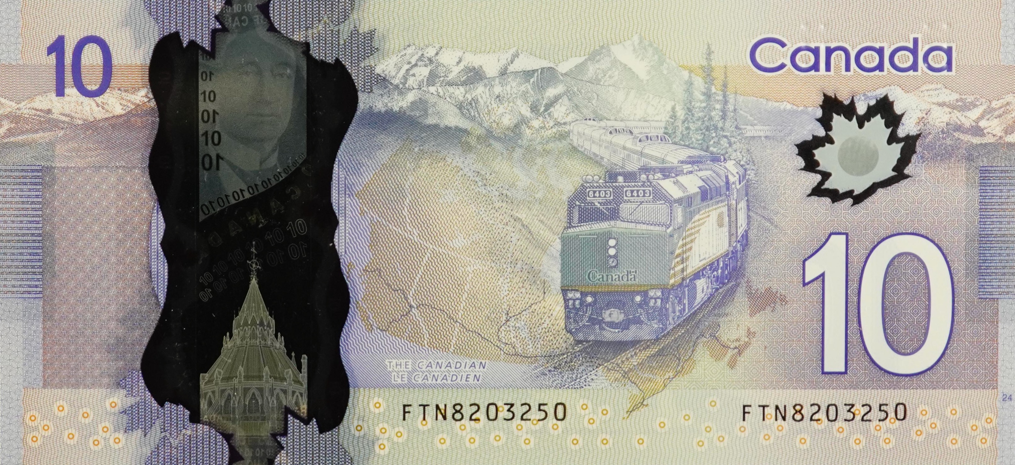 2013 - $10 - Sir John A Macdonald - United by Rail back