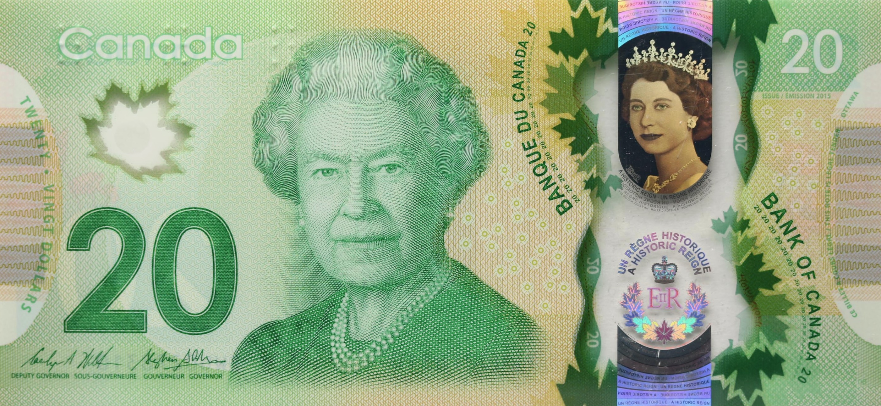 2015 - $20 - Queen Elizabeth II - Longest Reigning Monarch front
