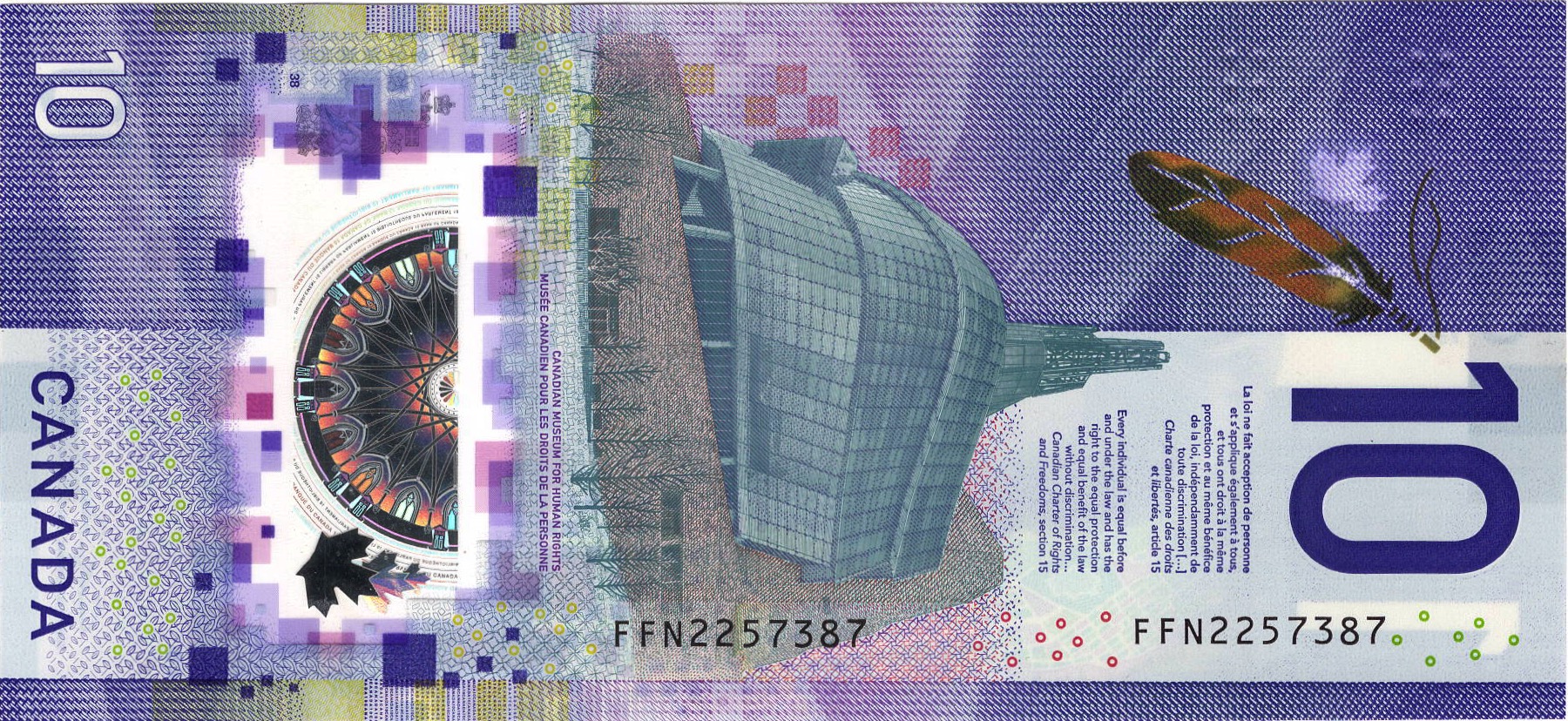 2018 - $10 - Viola Desmond - Human Rights Museum back