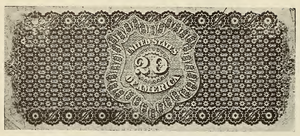 1861 - $20 - Liberty with Sword and Shield back