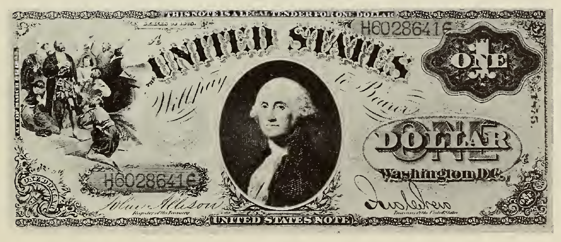 1874 - $1 - Washington - Columbus Sighting Land - Design 2 front