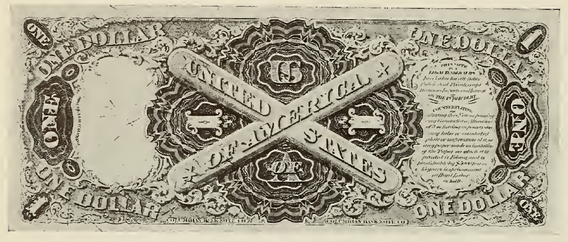 1880 - $1 - Washington - Columbus Sighting Land - Design 3 back