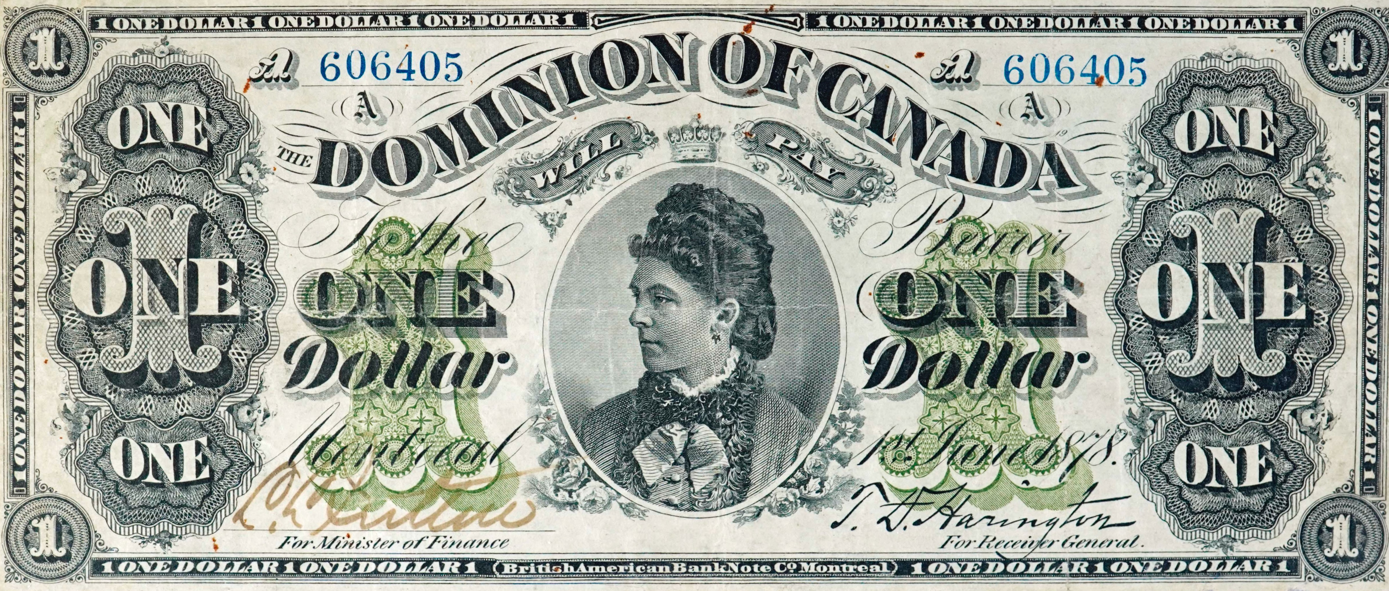 1878 - $1 - Countess of Dufferin front