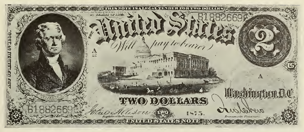1917 - $2 - U.S. Capitol - Thomas Jefferson - Design 5 front