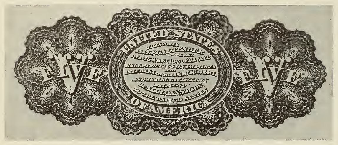 1862 - $5 - Capitol Columbia - Alexander Hamilton back