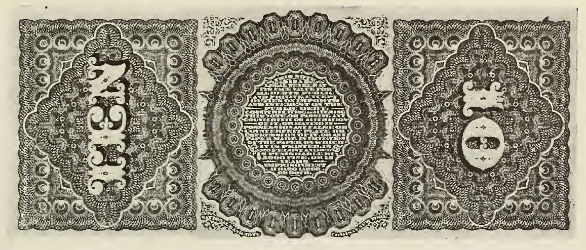 1869 - $10 - Daniel Webster - Indian Princess - Design 1 back