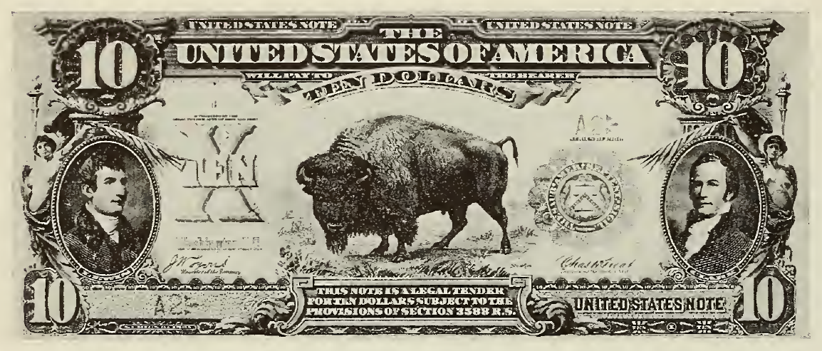 1901 - $10 - Bison - Lewis and Clark front