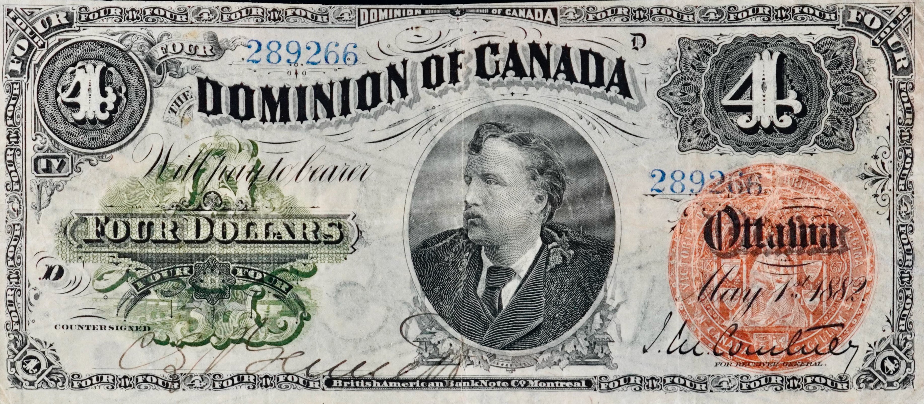 1882 - $4 - Duke of Argyll front