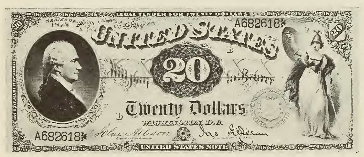 1880 - $20 - Alexander Hamilton - Victory Figure - Design 4 front