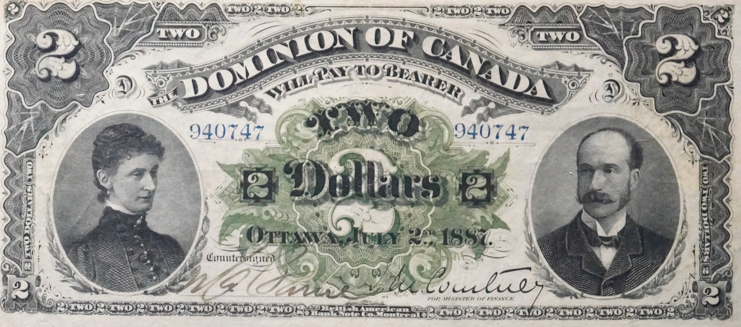 1887 - $2 - Marchioness and Marquis of Landsdowne front