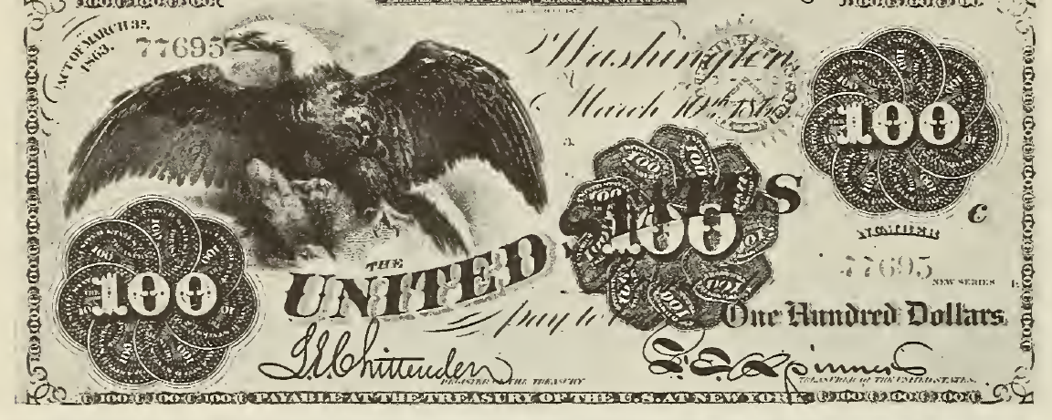 1862 - $100 - Large American Eagle front