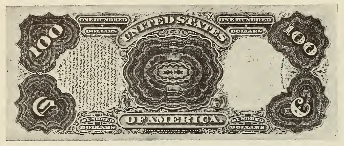 1880 - $100 - Lincoln - Architecture Figure - Design 3 back