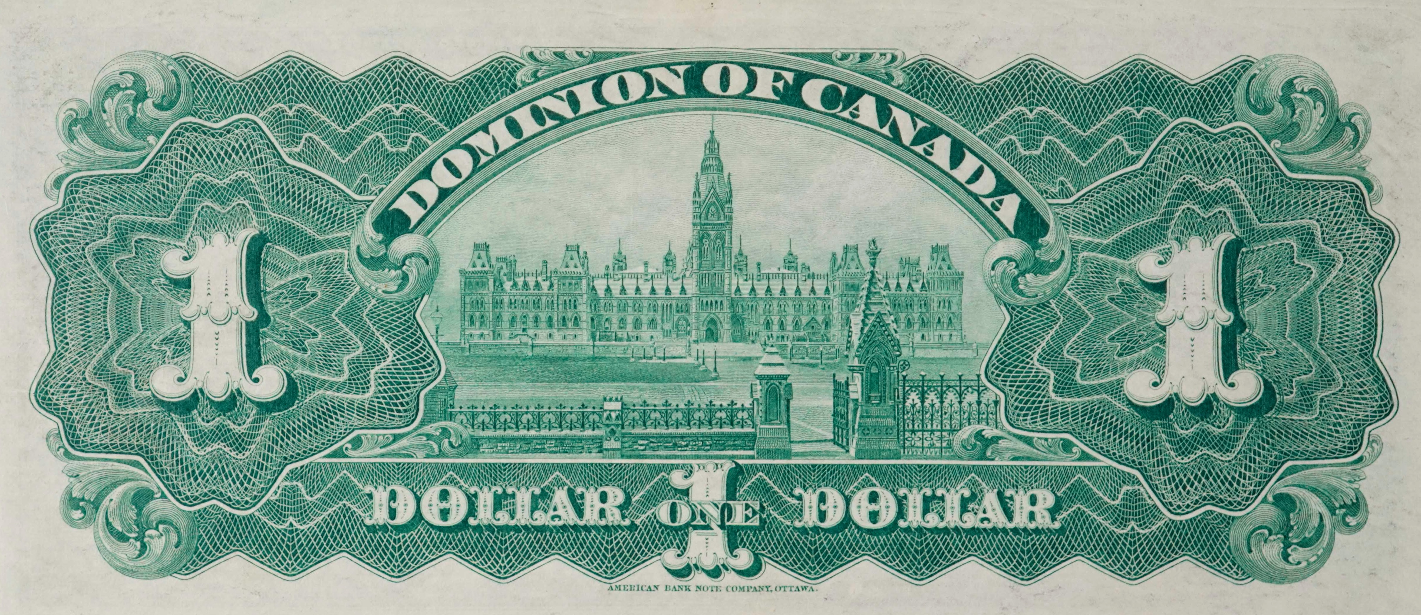 1897 - $1 - Countess and Earl of Aberdeen - Green Front back