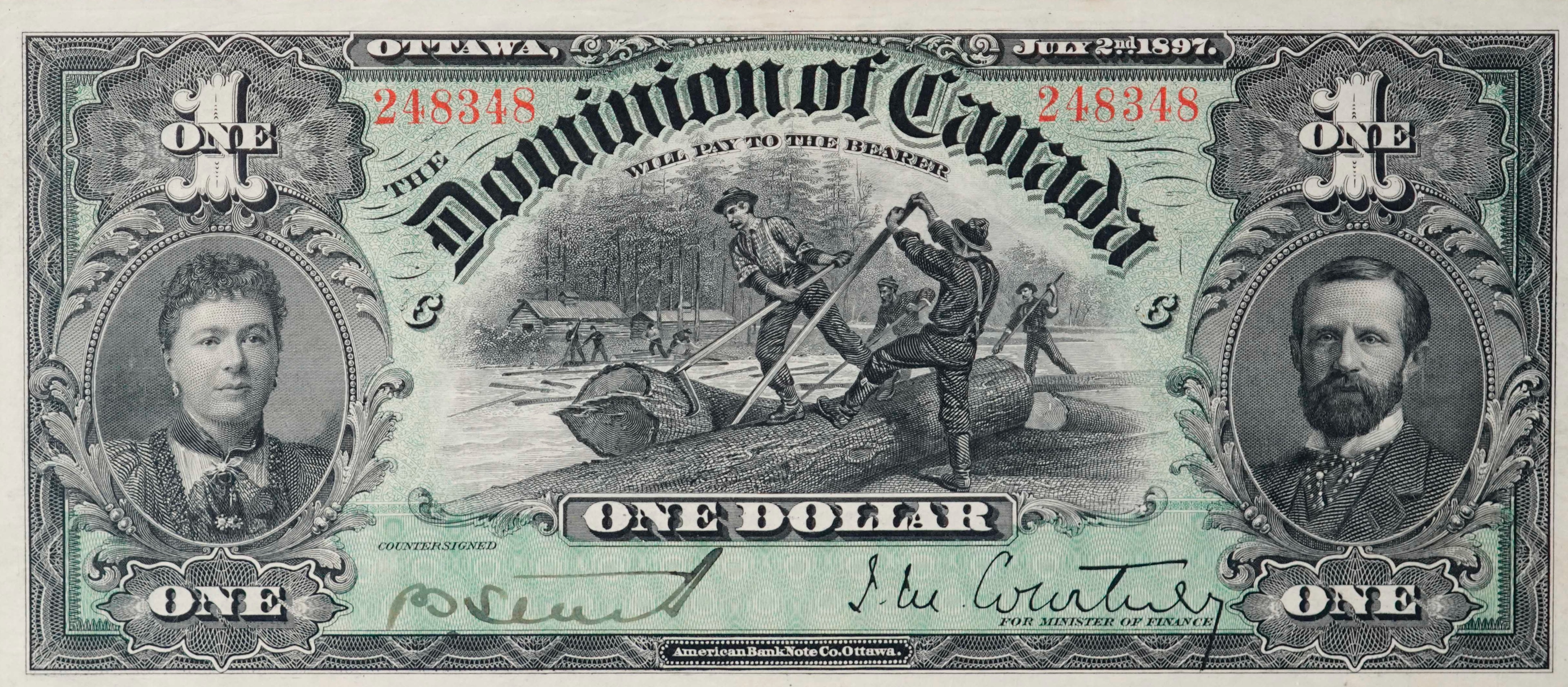 1897 - $1 - Countess and Earl of Aberdeen - Green Front front