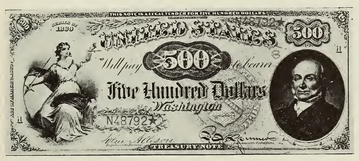 1869 - $500 - John Quincy Adams front