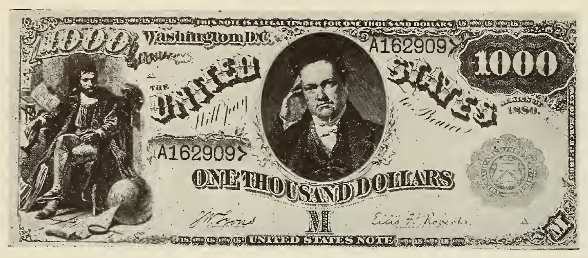 1878 - $1000 - DeWitt Clinton - Design 2 front