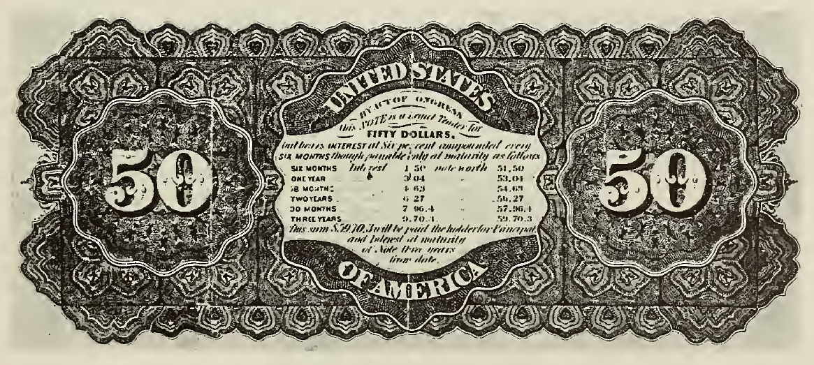 1863 - $50 - Alexander Hamilton back