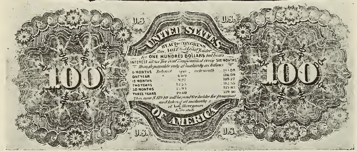 1863 - $100 - Standing Washington back
