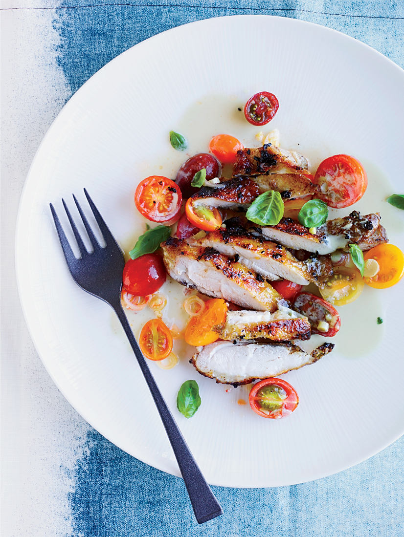 Grilled Chicken with Asian Marinated Tomatoes Recipe AOL