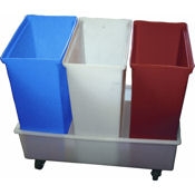 Unifuse Triple Ingredient Bin Set w/Plastic Cart