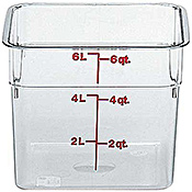 Cambro Camwear 6 qt. Clear CamSquare Containers